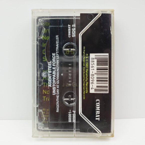 Agent Steel Unstoppable Force Cassette Tape Thrash Metal 1987 Combat Tested - Picture 2 of 9